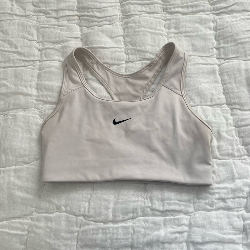 Womens White Dri-Fit Nike Swoosh Sporta Bra